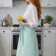 Delantal de lino natural – Delantal de cocina ligero y elegante