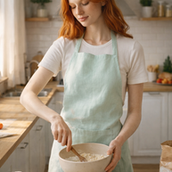 Delantal de lino natural – Delantal de cocina ligero y elegante