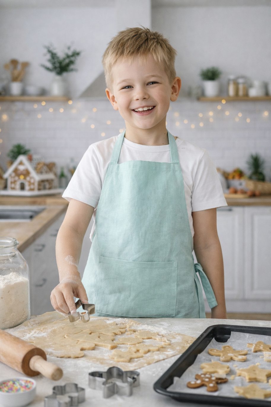 Delantal de lino natural – Delantal de cocina ligero y elegante