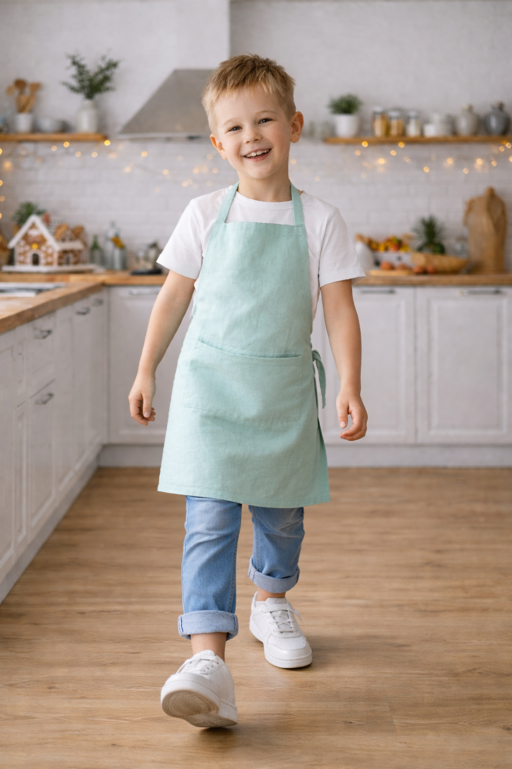 Delantal de lino natural – Delantal de cocina ligero y elegante