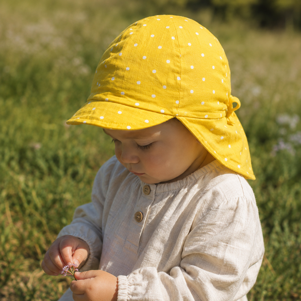 Natural Linen Baby Sun Hat
