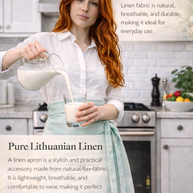 Delantal de lino natural – Delantal de cocina ligero y elegante