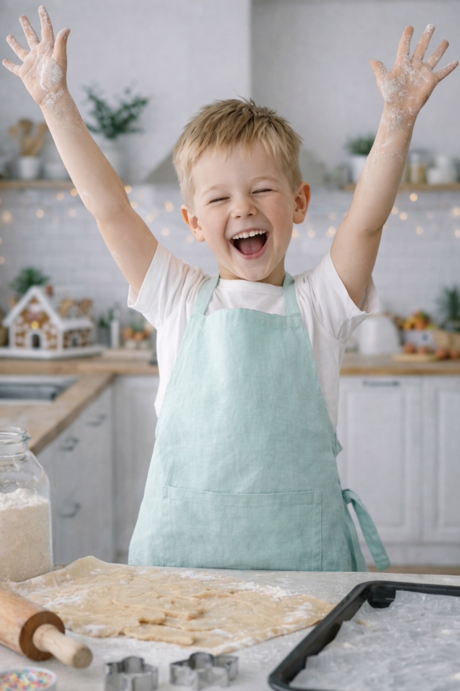 Delantal de lino natural – Delantal de cocina ligero y elegante