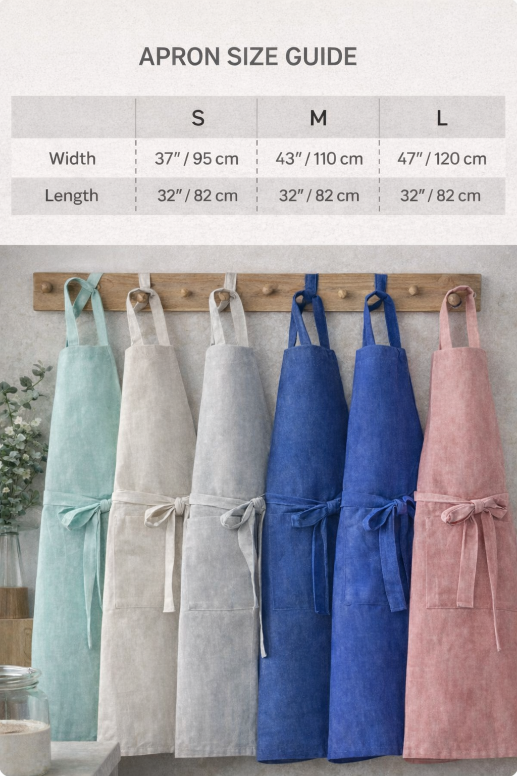 Delantal de lino natural – Delantal de cocina ligero y elegante