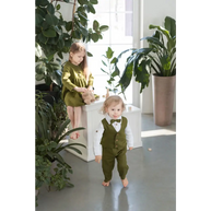 Baby Boys Linen Christening Outfit - Forest Green - CHRISTENING TIME