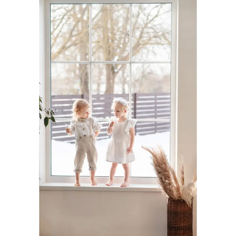 Baby Boys Linen Christening Outfit - Natural Linen - CHRISTENING TIME