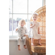 Baby Boys Linen Christening Outfit - Natural Linen - CHRISTENING TIME