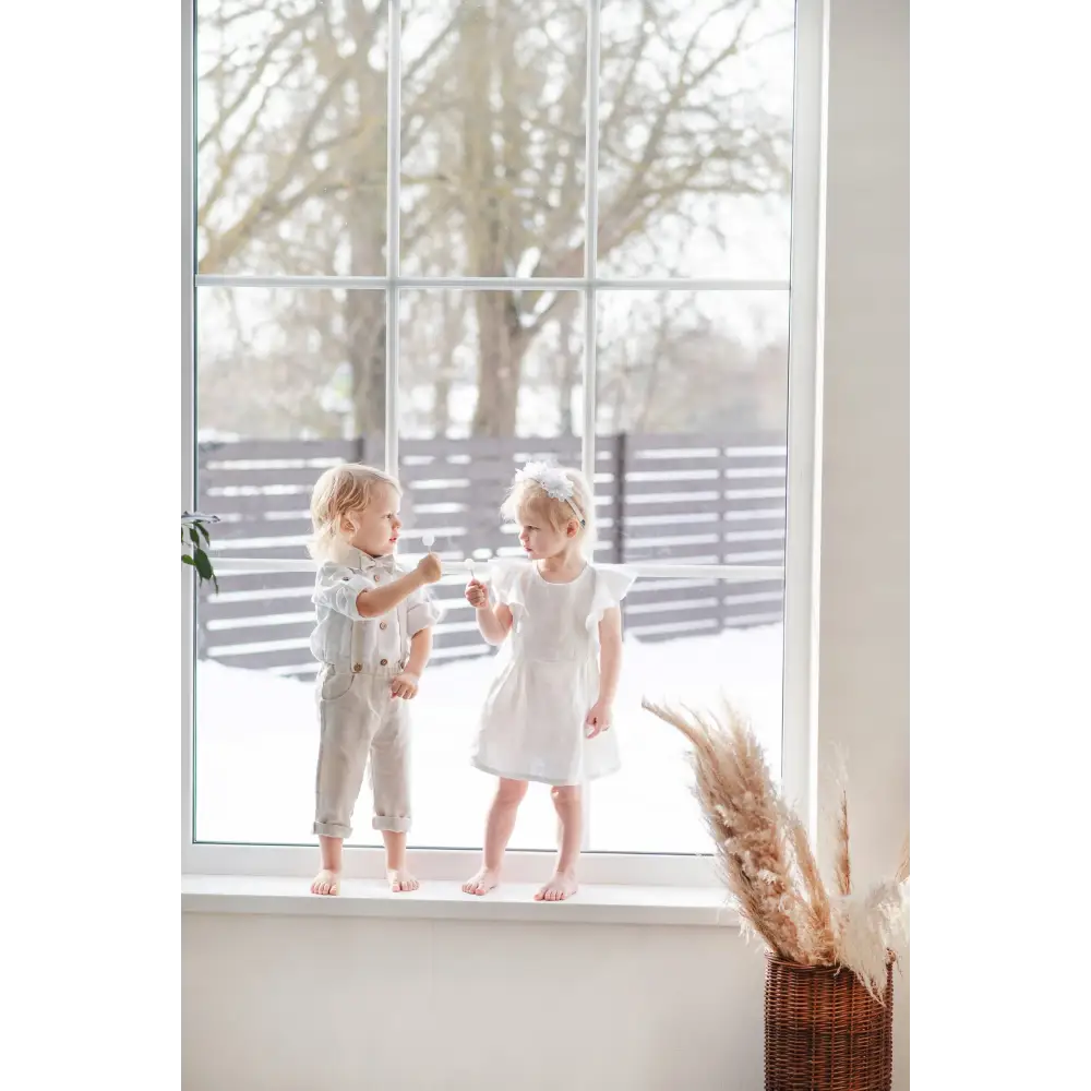 Baby Boys Linen Christening Outfit - Natural Linen - CHRISTENING TIME