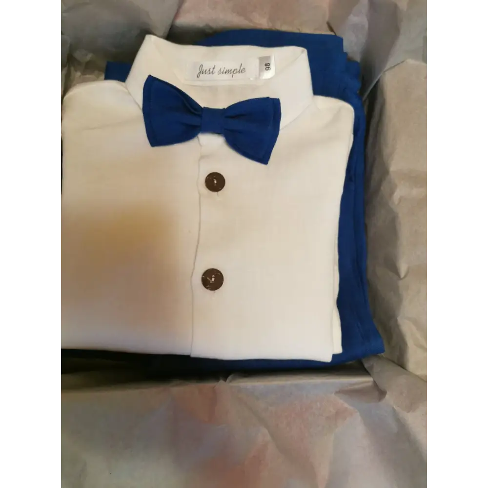 Baby Boys Linen Christening Outfit - Royal Blue - CHRISTENING TIME
