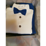 Baby Boys Linen Christening Outfit - Royal Blue - CHRISTENING TIME