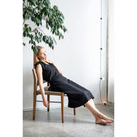 Black Elegant Linen Dress - One Size - Dresses