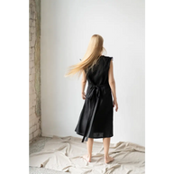 Black Elegant Linen Dress - One Size - Dresses
