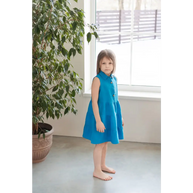 Blue Linen Dress for Little Princess - Dresses