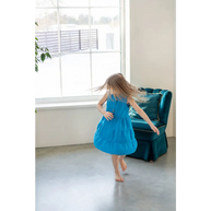 Blue Linen Dress for Little Princess - Dresses