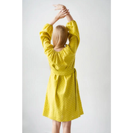 Bright Yellow Linen Dress Having Raglan Sleeves - One Size - Dresses