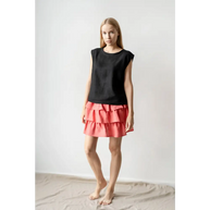 Elegant Black Linen Blouse - One Size - Blouses