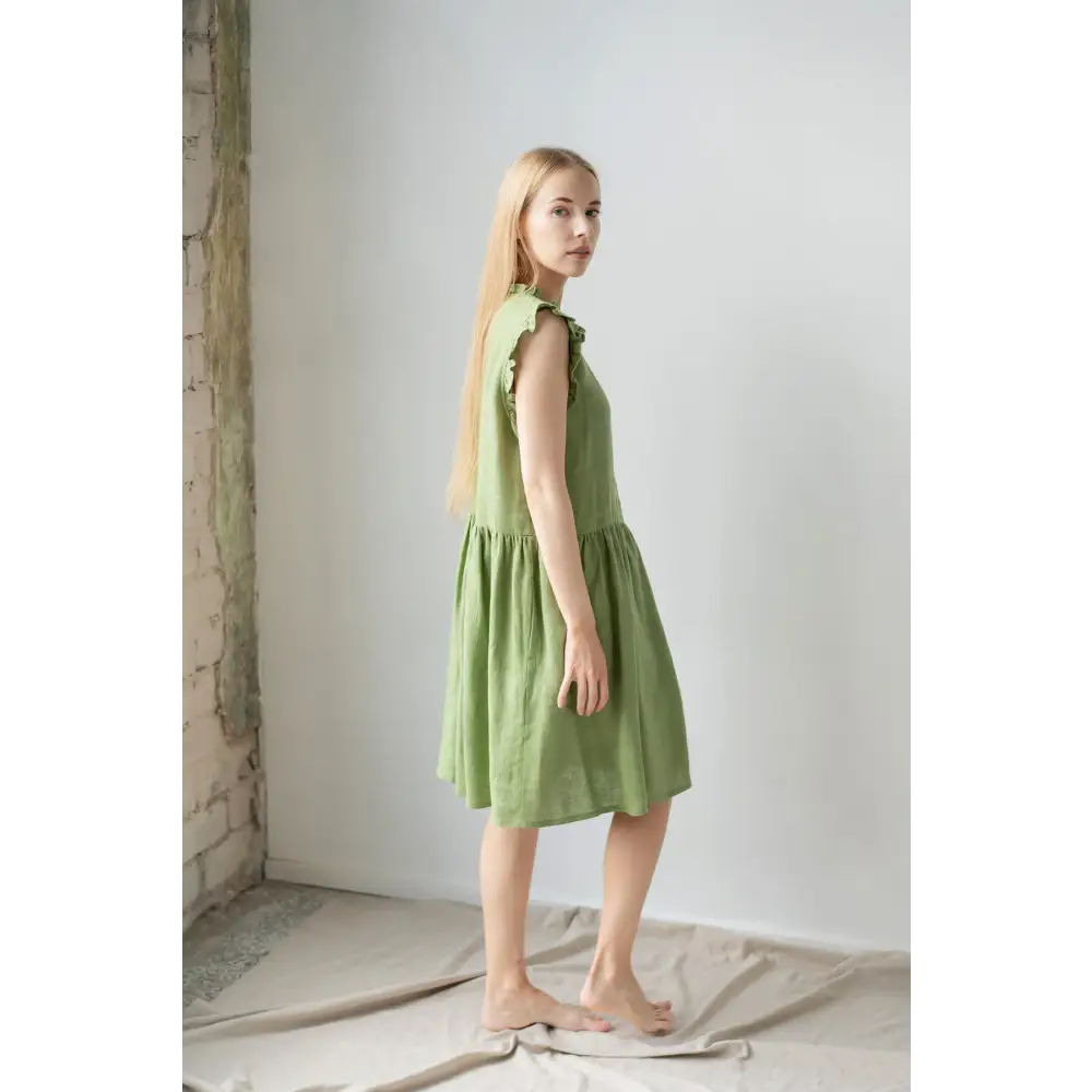 Green Fern Color Dress | Justsimpleme Green Fern Color Dress | Justsimpleme