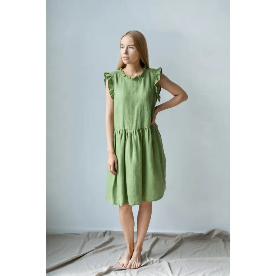 Green Fern Color Dress | Justsimpleme Green Fern Color Dress | Justsimpleme