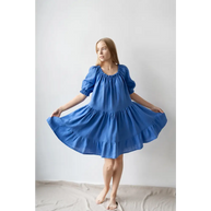 Linen Dress Bare Shoulders - One Size - Dresses