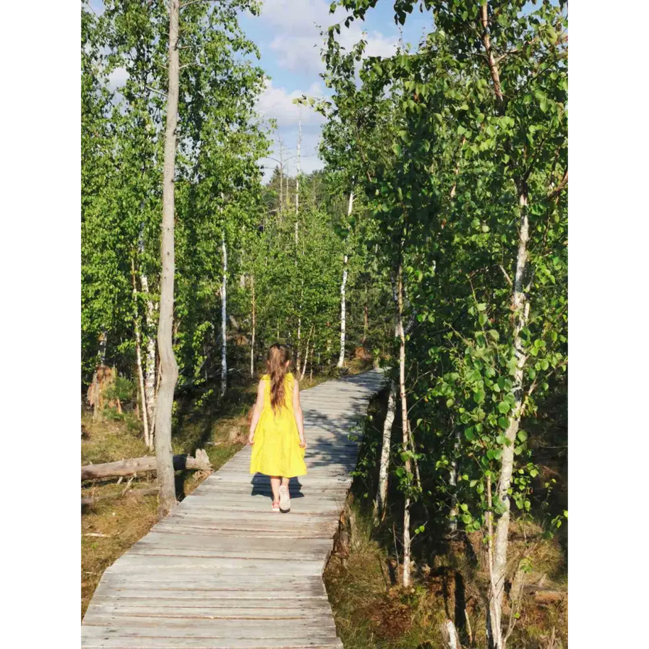 Linen Dress with Little Spots and Big Pockets - Dresses