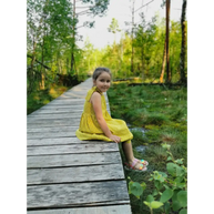 Linen Dress with Little Spots and Big Pockets - Dresses