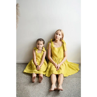 Linen Dress with Little Spots and Big Pockets - Dresses