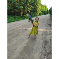 Linen Dress with Little Spots and Big Pockets - Dresses