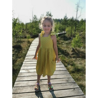 Linen Dress with Little Spots and Big Pockets - Dresses