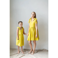 Linen Dress with Little Spots and Big Pockets - Dresses