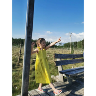 Linen Dress with Little Spots and Big Pockets - Dresses