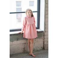 Linen Dress with Ruffle Neck - Dresses