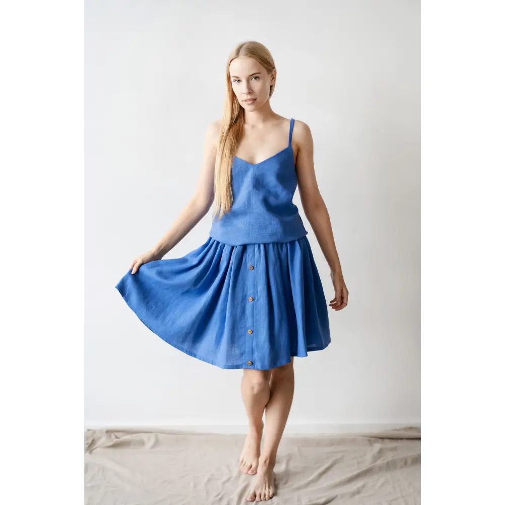 Linen Slip Top from 100% Linen Fabric - One Size - Blouses