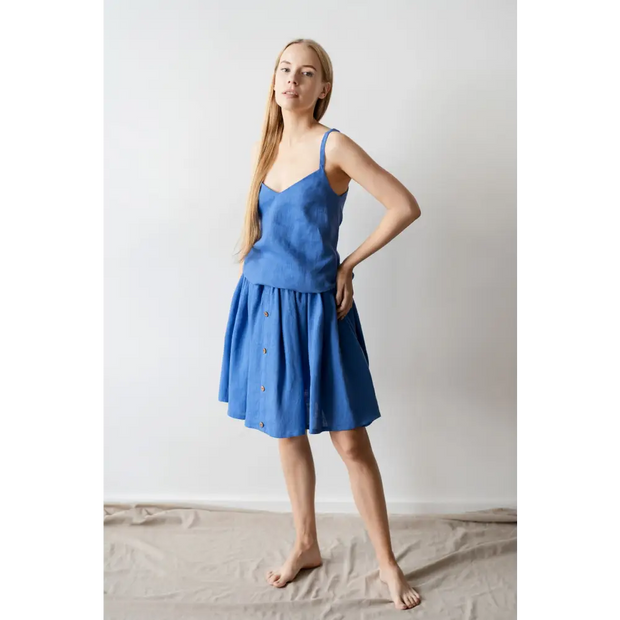 Linen Slip Top from 100% Linen Fabric - One Size - Blouses