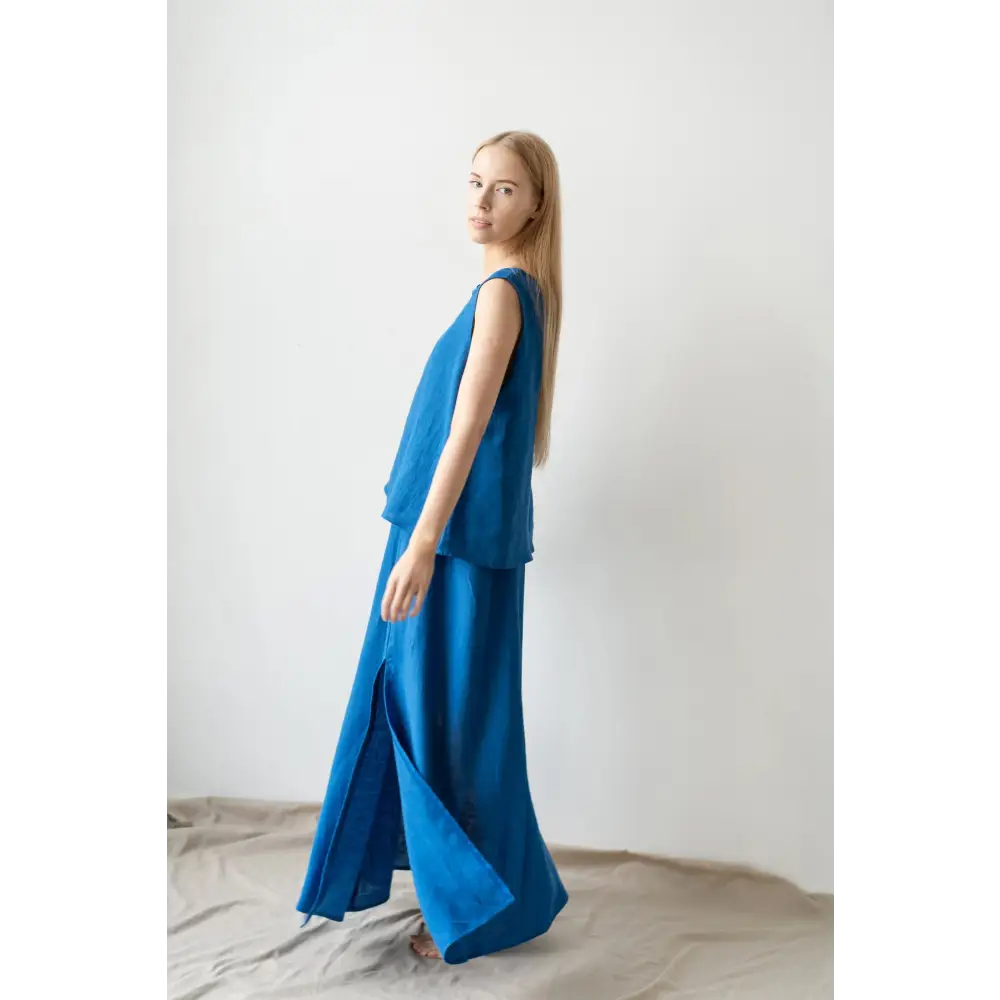 Long Pure Linen Skirt - One Size - Skirts