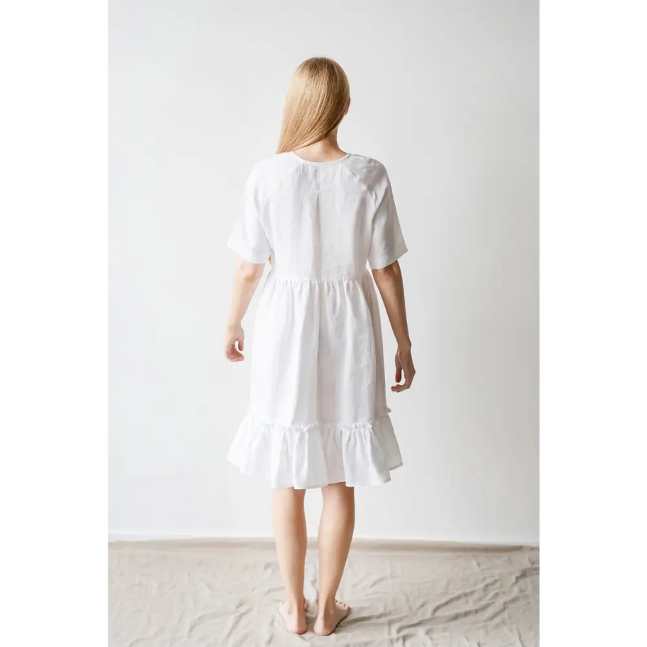Maternity Nursing Linen Dress - One Size - Dresses