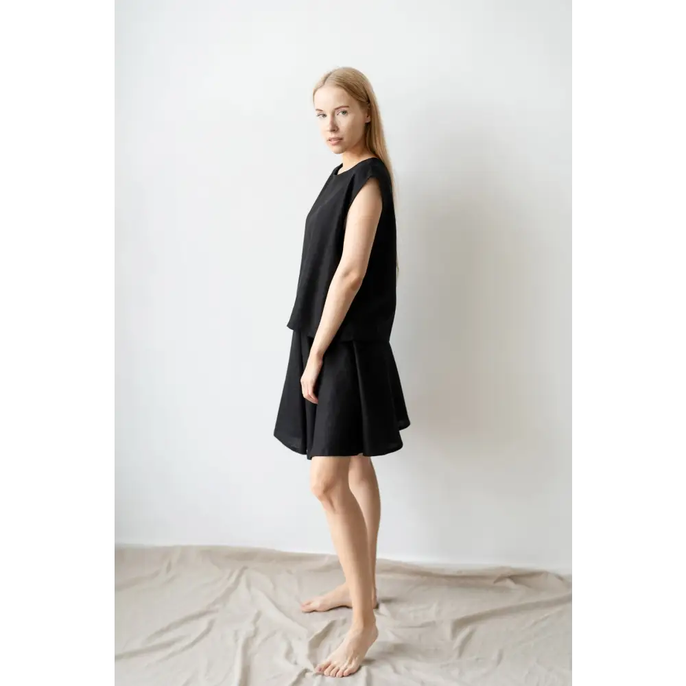 Midi Length Linen Circle Skirt - One Size - Skirts