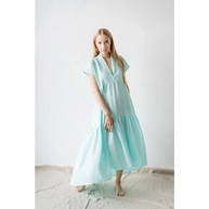 Mint Elegant Linen Dress - One Size - Dresses