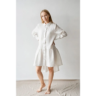 Natural Linen Maternity Shirt-dress - One Size - Dresses