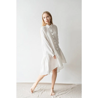 Natural Linen Maternity Shirt-dress - One Size - Dresses