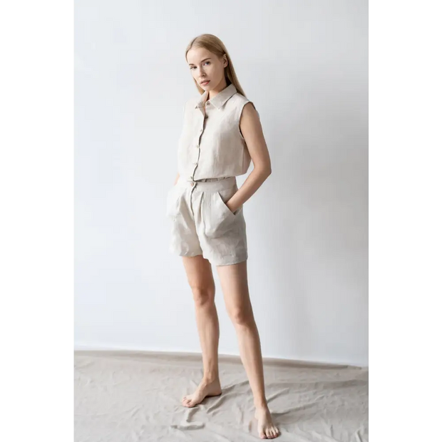 Natural Linen Shorts - One Size - Shorts