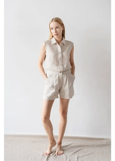 Natural Linen Shorts - One Size - Shorts