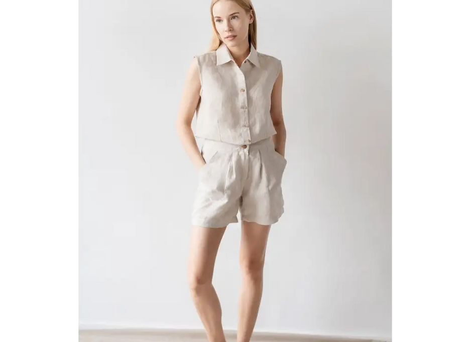 Natural Linen Shorts - One Size - Shorts