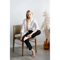 Pure Linen Black Pants with Pockets - S / Plum - Pants