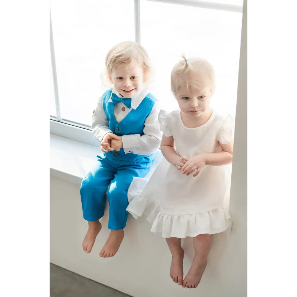 Pure Linen Dress for Special Occasion - CHRISTENING TIME