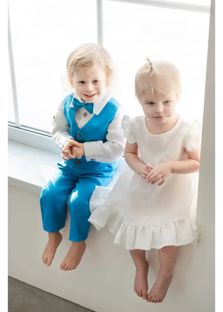 Pure Linen Dress for Special Occasion - CHRISTENING TIME