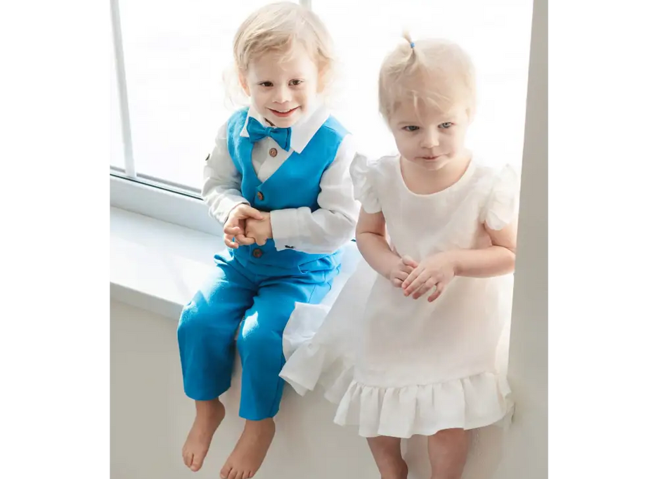 Pure Linen Dress for Special Occasion - CHRISTENING TIME