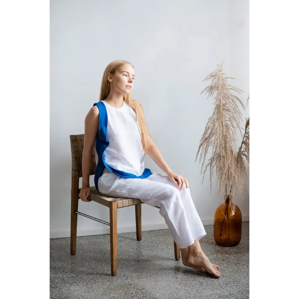 Pure Linen Pants with Pockets - One Size - Pants