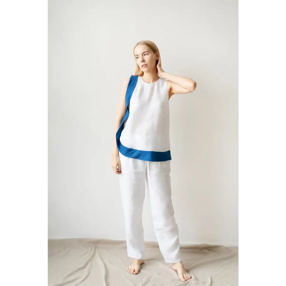 Pure Linen Pants with Pockets - One Size - Pants
