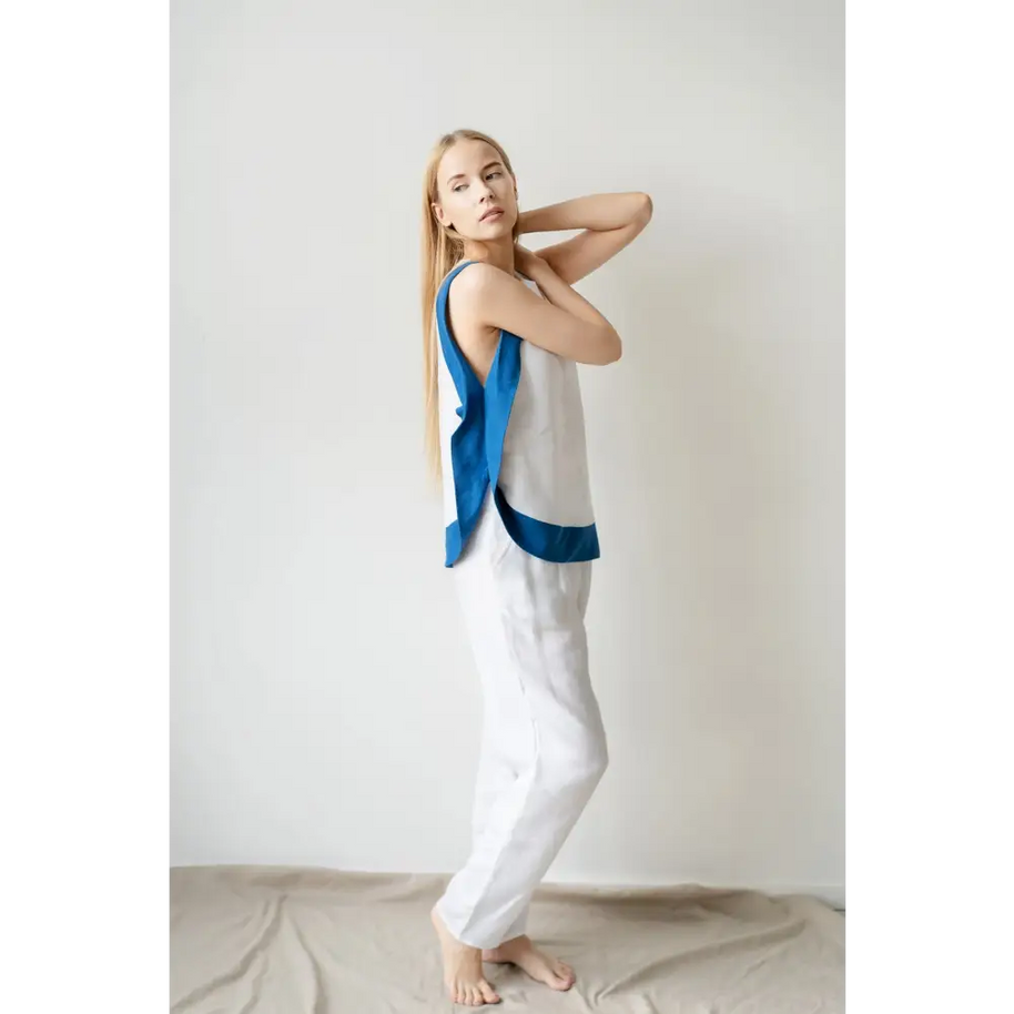 Pure Linen Pants with Pockets - One Size - Pants