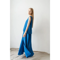 Royal Blue Linen Blouse - One Size - Blouses